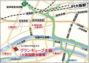 グランキューブ大阪周辺マップ